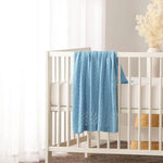 Little Gem Lyla Blue Cotton Baby Blanket 75 x 100 cm - Home & Garden > Bedding