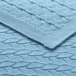 Little Gem Lyla Blue Cotton Baby Blanket 75 x 100 cm - Home & Garden > Bedding