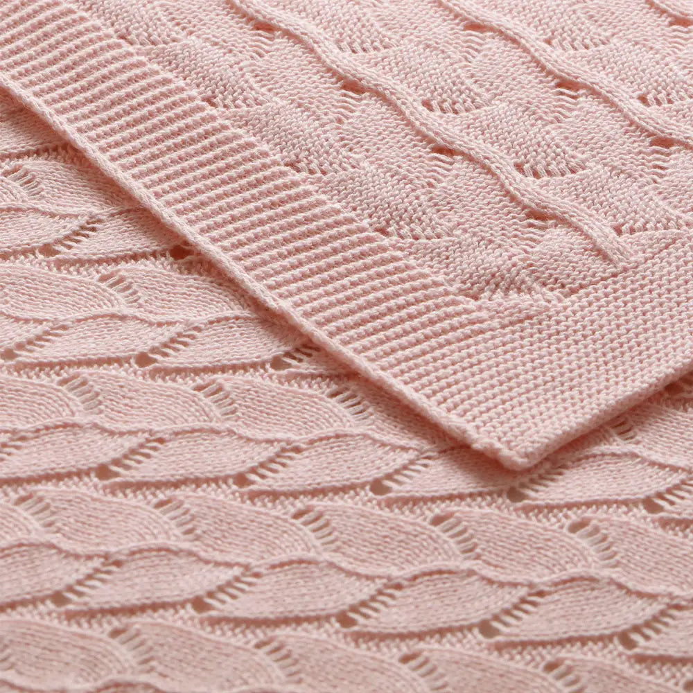 Little Gem Lyla Blush Cotton Baby Blanket 75 x 100 cm - Home & Garden > Bedding