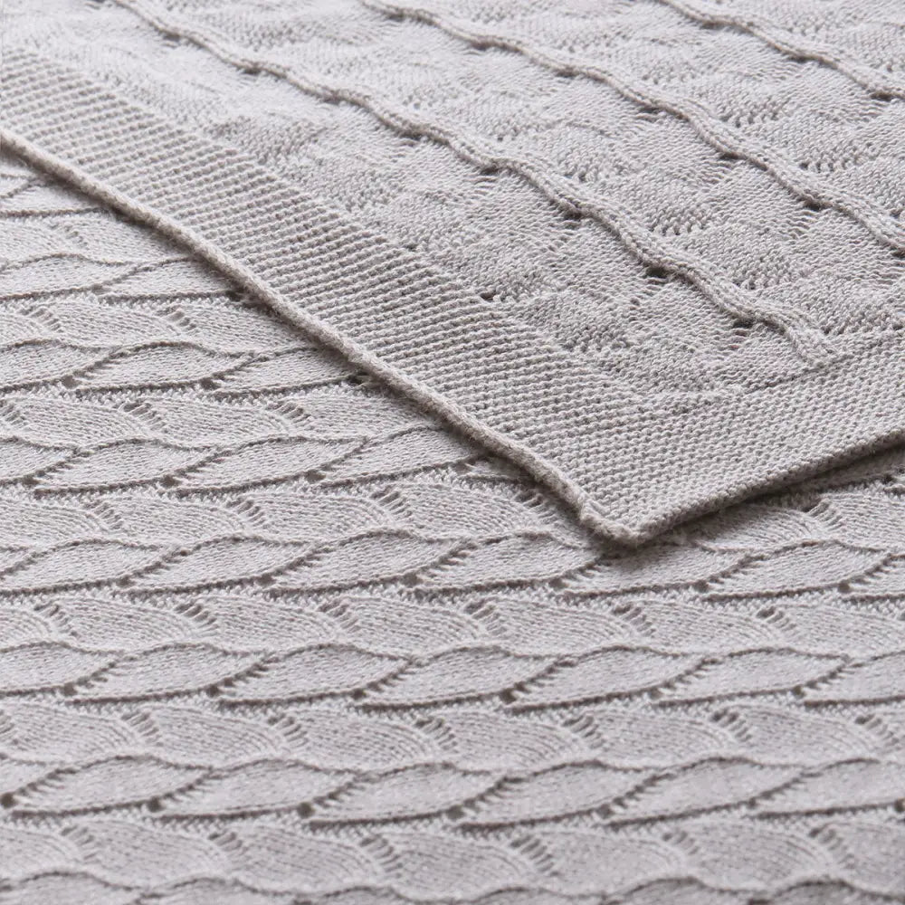 Little Gem Lyla Grey Cotton Baby Blanket 75 x 100 cm - Home & Garden > Bedding
