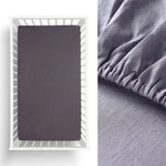 Little Gem Twin Pack Grisaille Hemp Cot Fitted Sheet - Home & Garden > Bedding