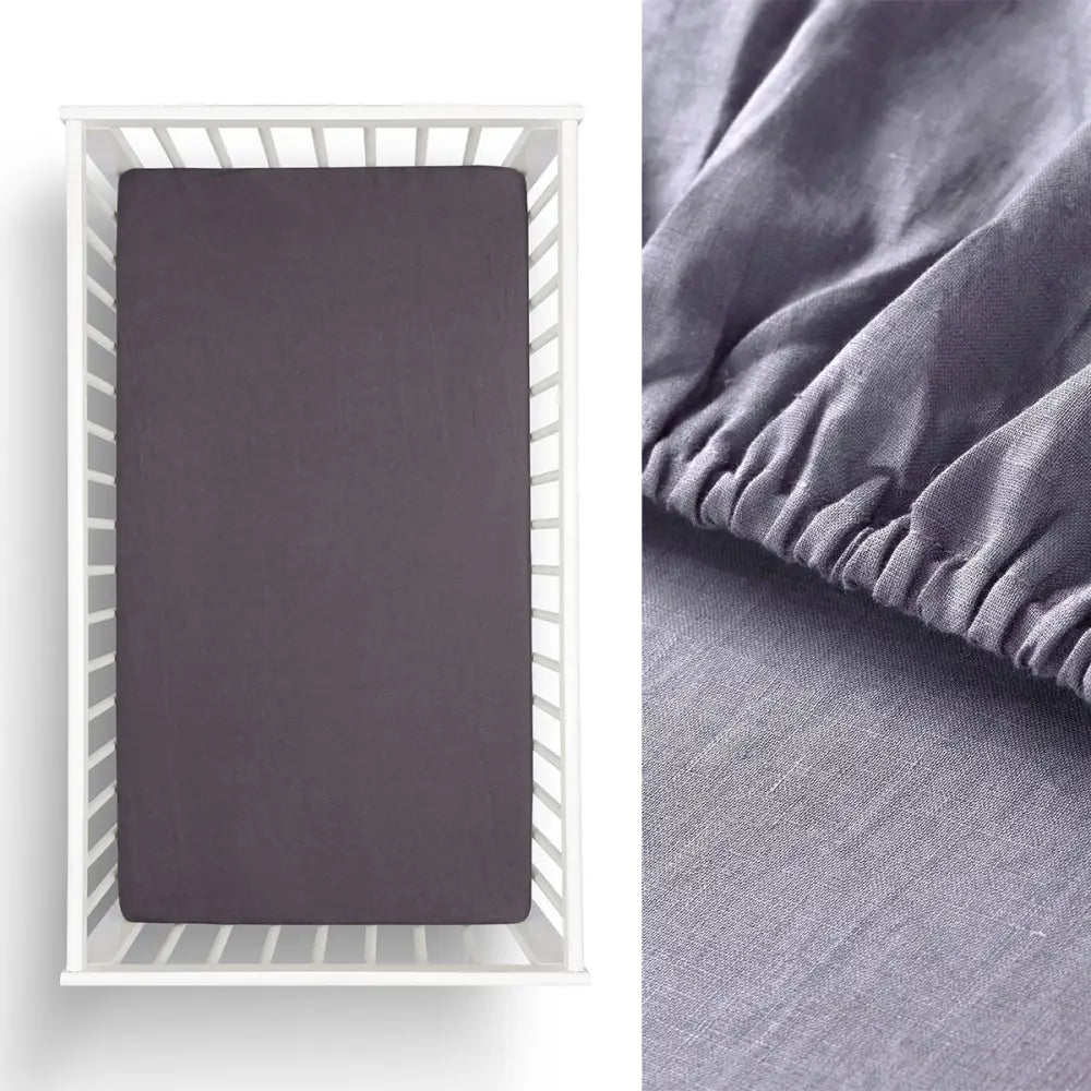 Little Gem Twin Pack Grisaille Hemp Cot Fitted Sheet - Home & Garden > Bedding