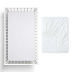 Little Gem White Eucalyptus Cotton Cot Fitted Sheet - Home & Garden > Bedding