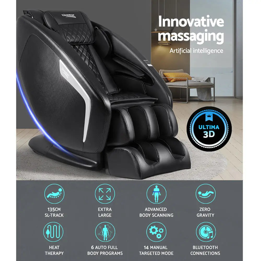 Livemor 3D Massage Chair Electric Recliner Massager Delmue - Health & Beauty > Massage