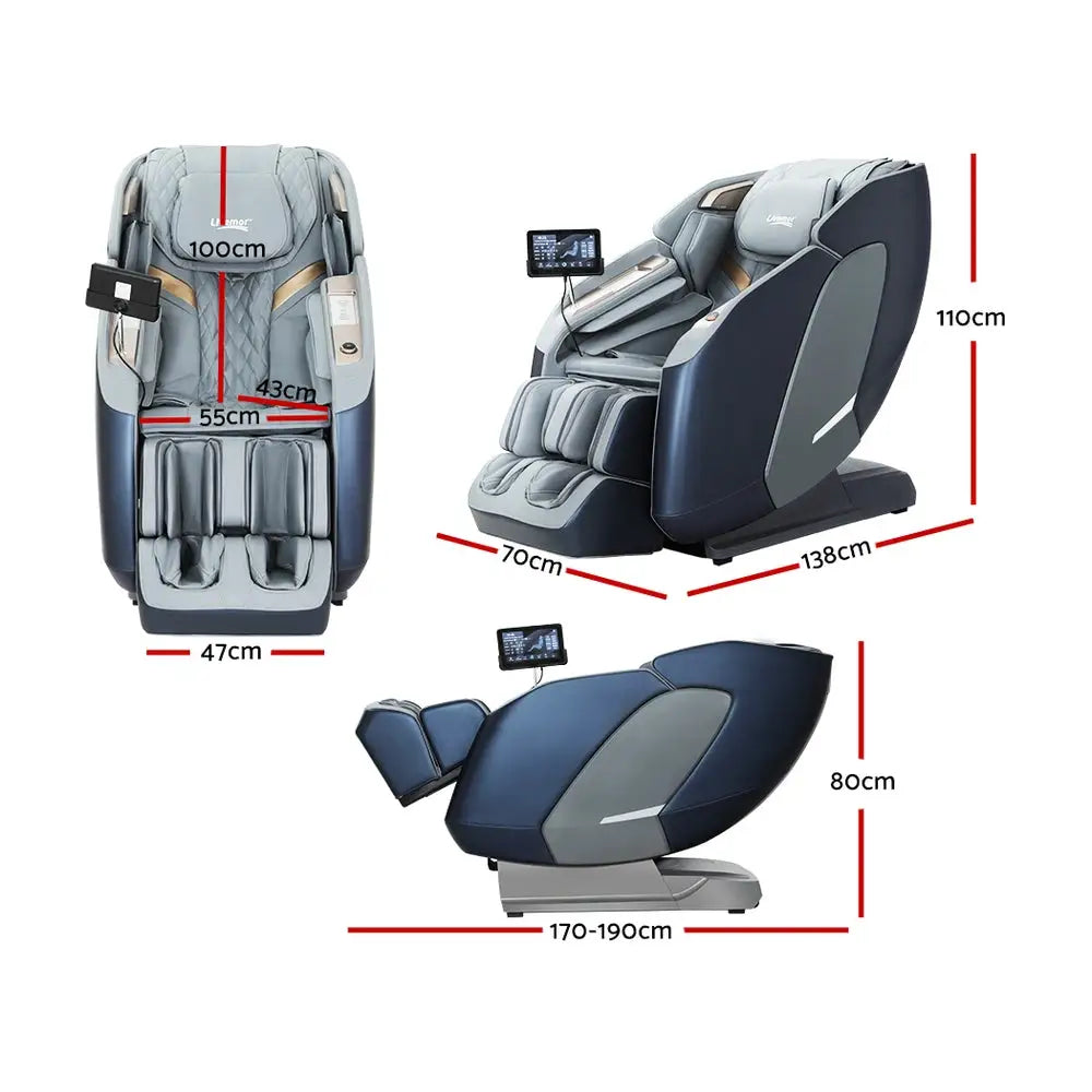 Livemor 4D Massage Chair Electric Recliner Double Core Mechanism Massager Melisa - Furniture > Bar Stools & Chairs >
