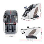 Livemor 4D Massage Chair Electric Recliner Double Core Mechanism Massager Melisa White - Furniture > Bar Stools &
