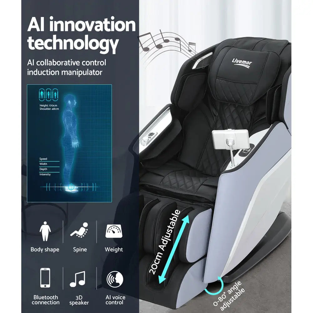 Livemor 4D Massage Chair Electric Recliner Home Massager Garin - Furniture > Living Room