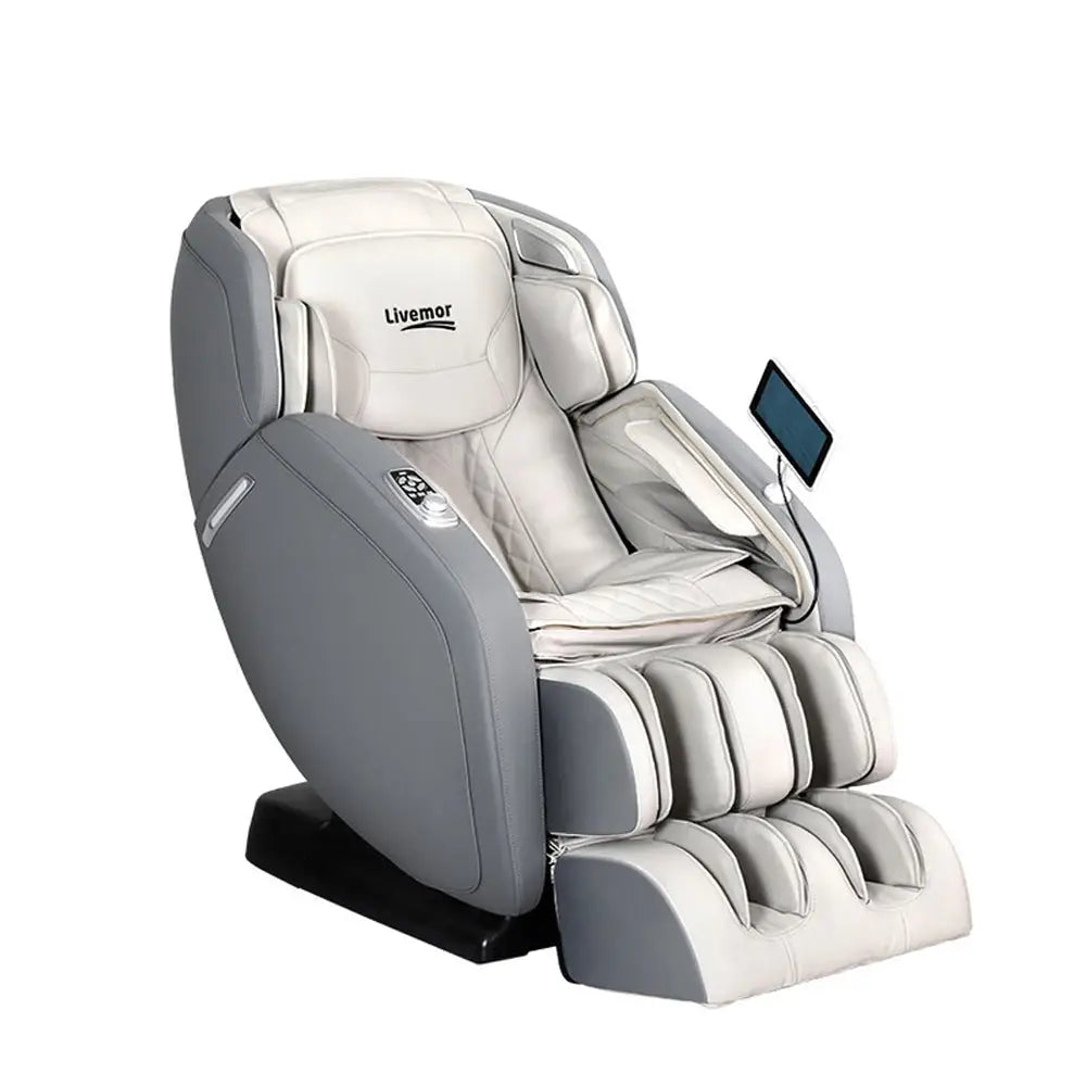 Livemor 4D Massage Chair Electric Recliner Home Massager Gary - Furniture > Bar Stools & Chairs > Massage Chairs