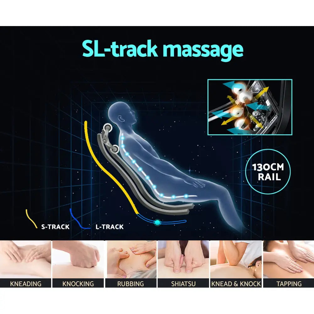 Livemor 4D Massage Chair Electric Recliner Home Massager Gary - Furniture > Bar Stools & Chairs > Massage Chairs