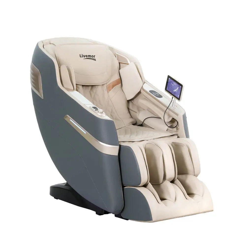 Livemor 4D Massage Chair Electric Recliner Home Massager Gray Sina - Furniture > Bar Stools & Chairs > Massage Chairs