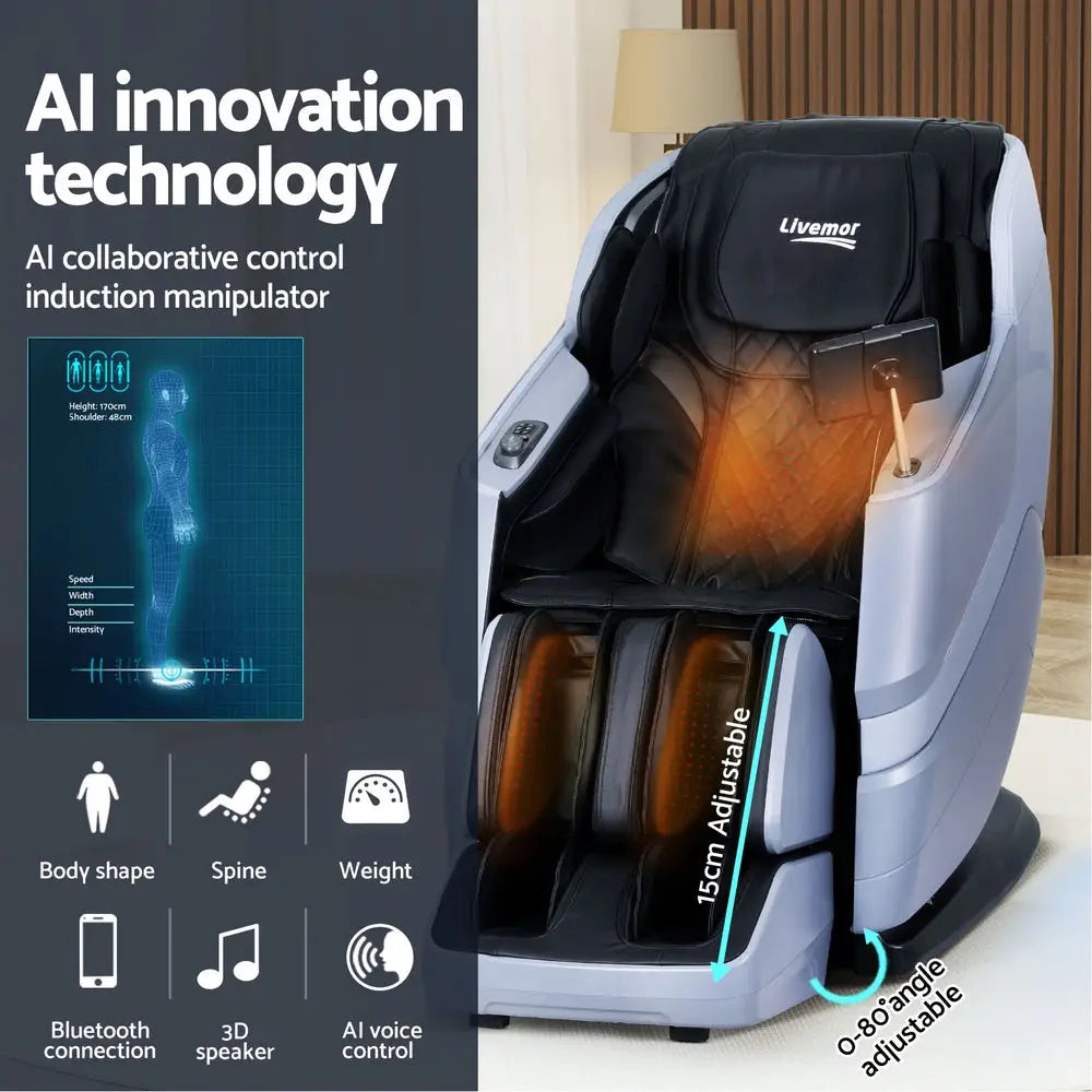 Livemor 4D Massage Chair Electric Recliner Home Massager Miraj - Furniture > Bar Stools & Chairs > Massage Chairs