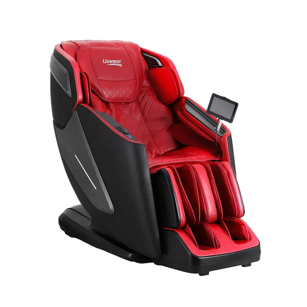 Livemor 4D Massage Chair Electric Recliner Home Massager Red - Furniture > Bar Stools & Chairs > Massage Chairs