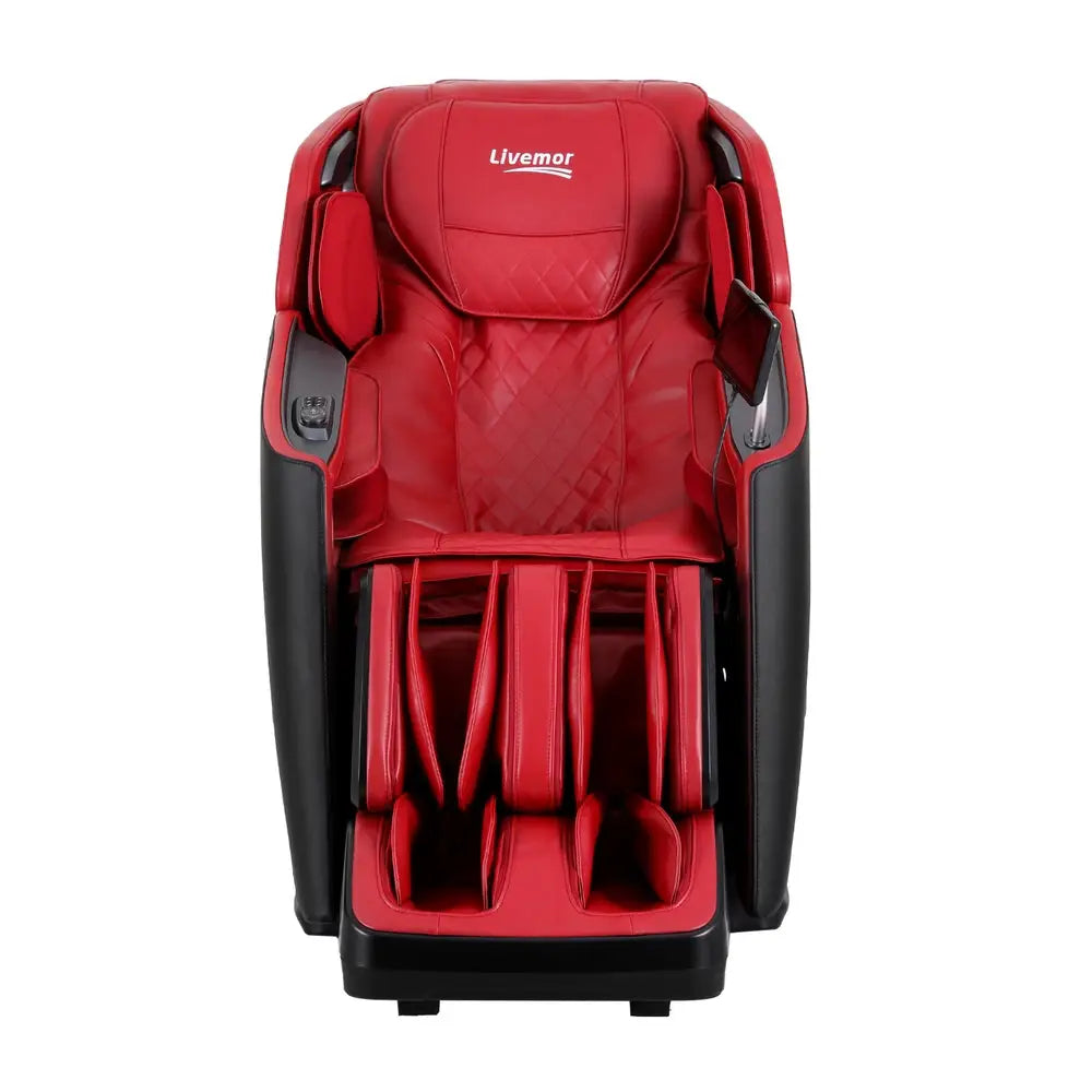 Livemor 4D Massage Chair Electric Recliner Home Massager Red - Furniture > Bar Stools & Chairs > Massage Chairs