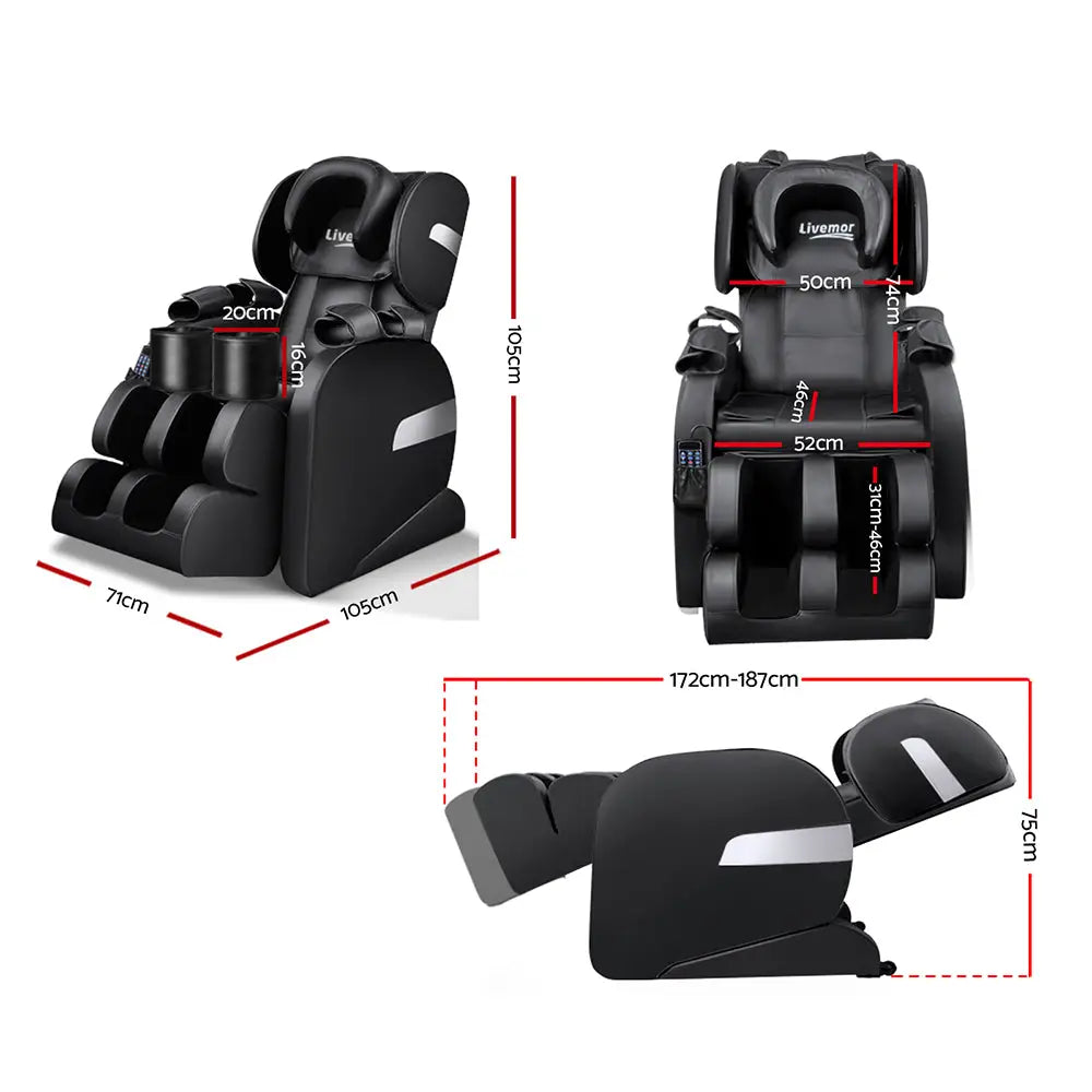 Livemor Massage Chair Electric Recliner 22 Nodes Massager Belmue - Health & Beauty > Massage