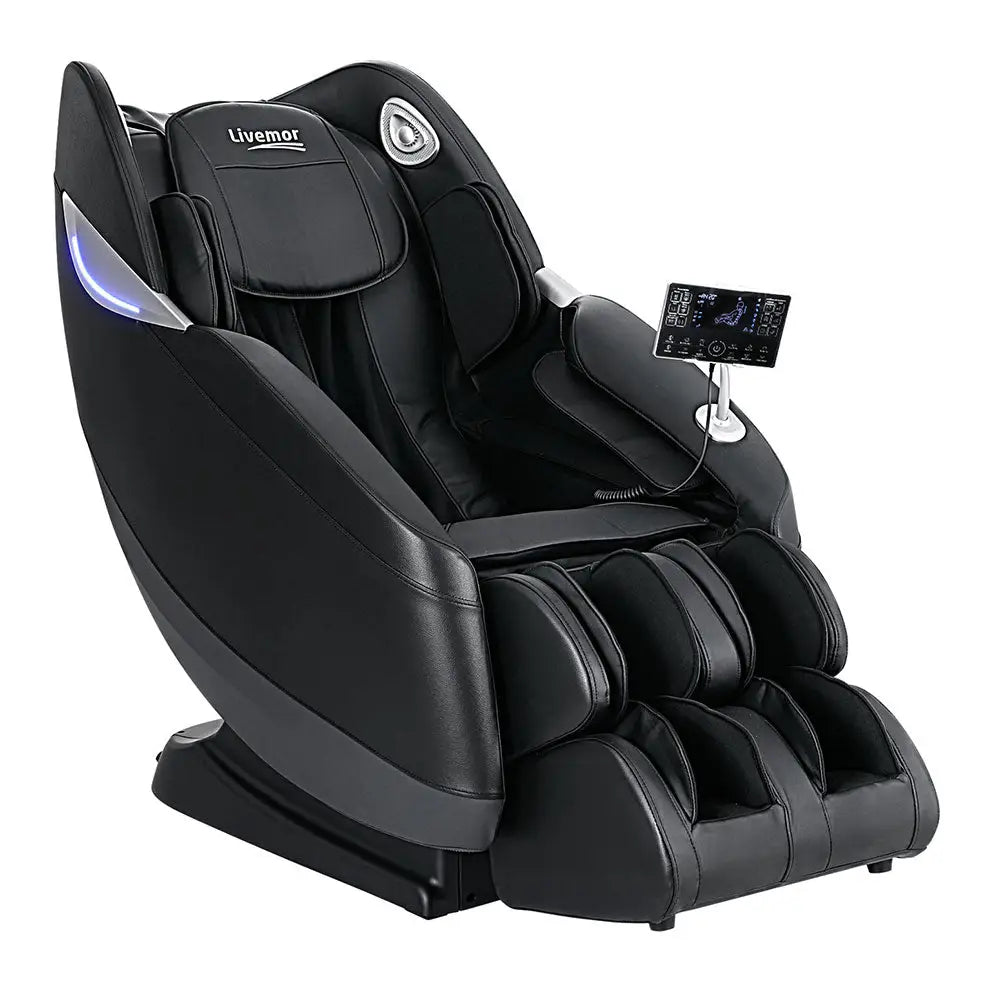 Livemor Massage Chair Electric Recliner Home 3D Massager Flynn - Black - Furniture > Bar Stools & Chairs > Massage
