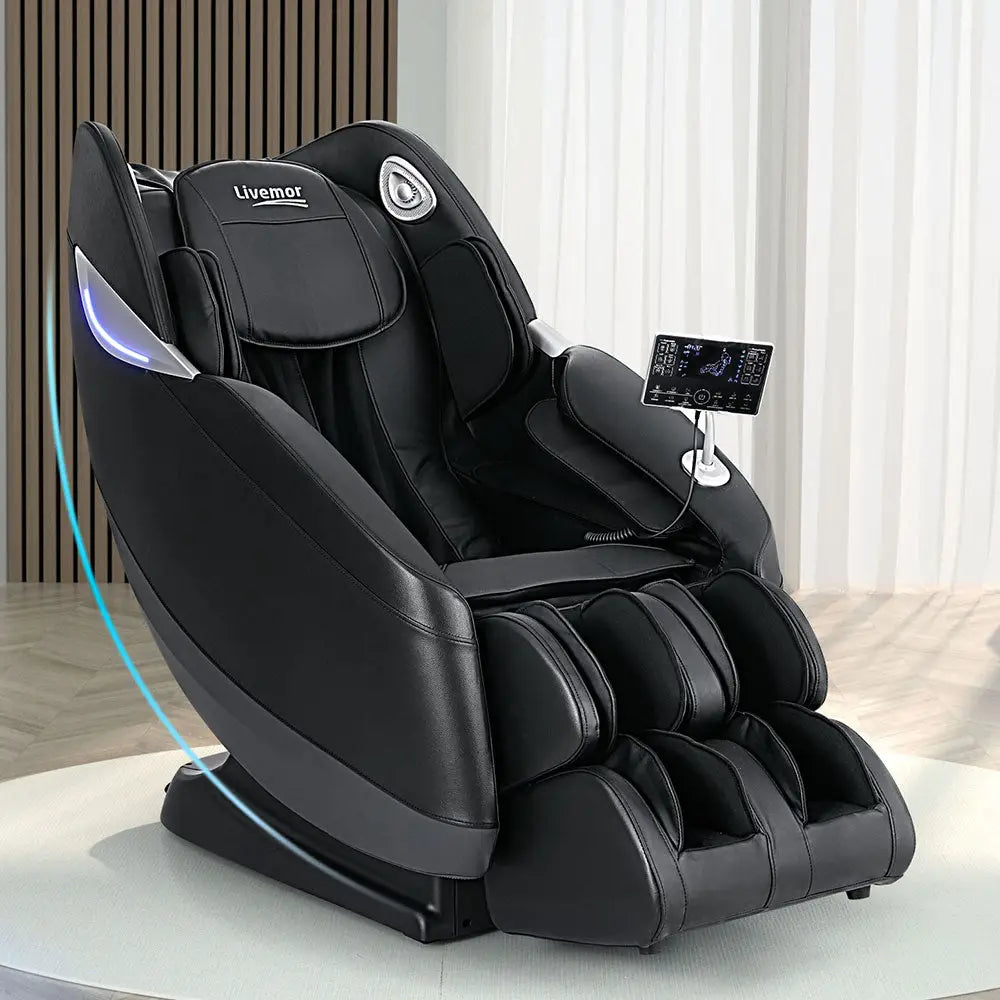 Livemor Massage Chair Electric Recliner Home 3D Massager Flynn - Black - Furniture > Bar Stools & Chairs > Massage