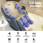 Livemor Massage Chair Electric Recliner Home Massager 3D Opal - Beige/Grey - Furniture > Bar Stools & Chairs > Massage