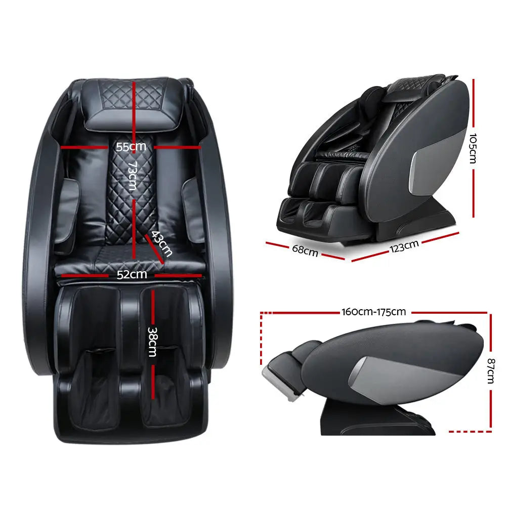 Livemor Massage Chair Electric Recliner Massager Black Ellmue - Health & Beauty > Massage