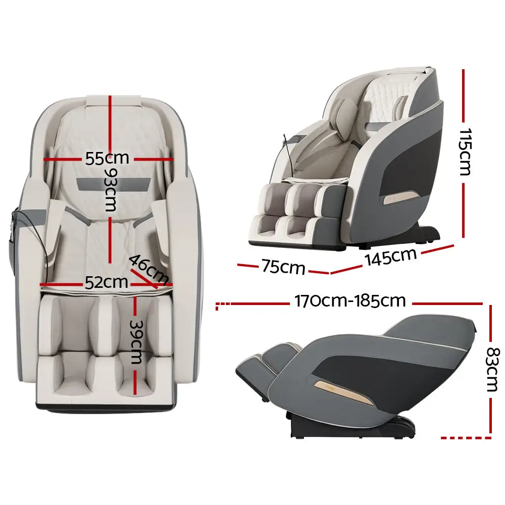 Livemor Massage Chair Electric Recliner Massager Grey Decima - Furniture > Bar Stools & Chairs > Massage Chairs
