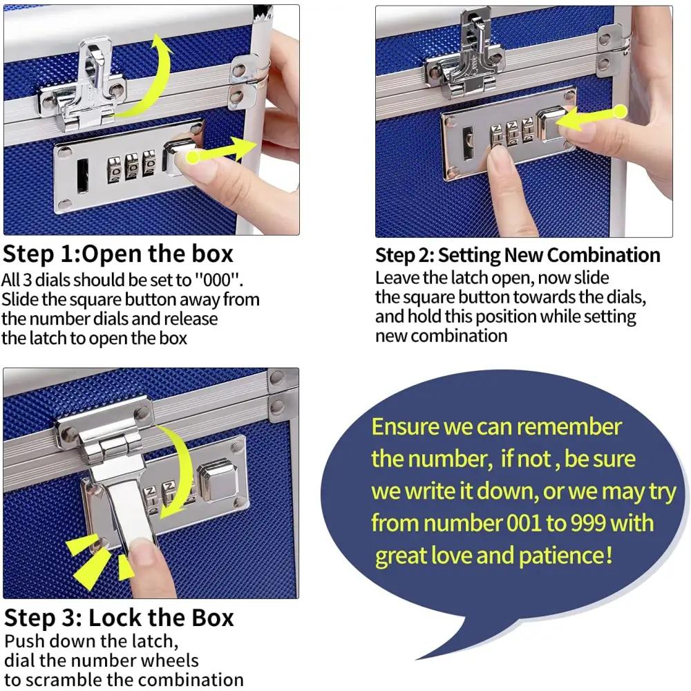 Locking Combination Medicine Box (Blue/Large) - Home & Garden > Storage