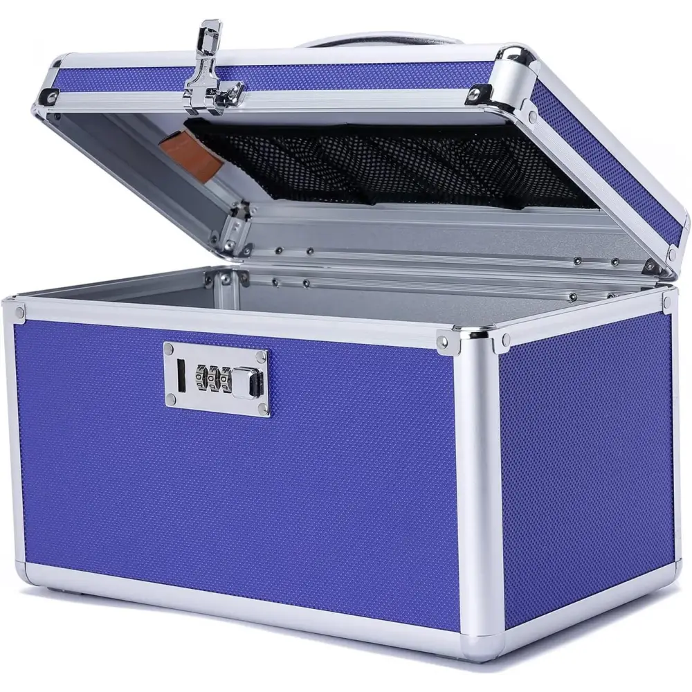 Locking Combination Medicine Box (Blue/Medium) - Home & Garden > Storage