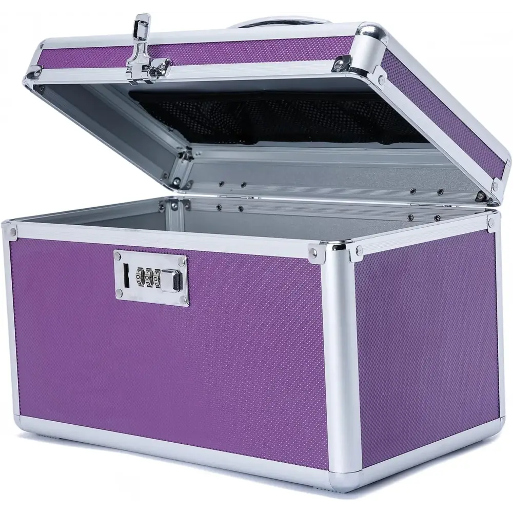Locking Combination Medicine Box (Purple/Medium) - Home & Garden > Storage