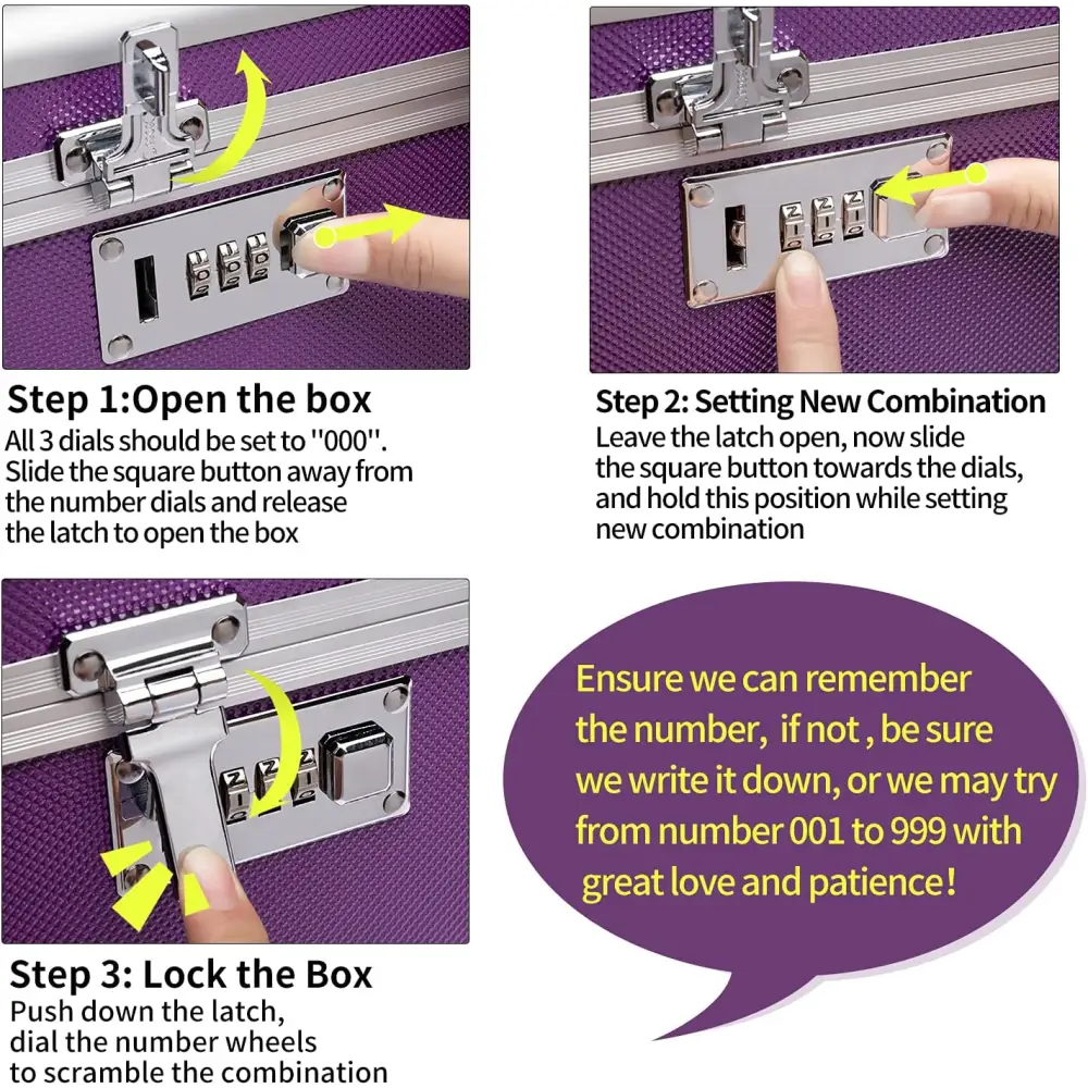 Locking Combination Medicine Box (Purple/Small) - Home & Garden > Storage