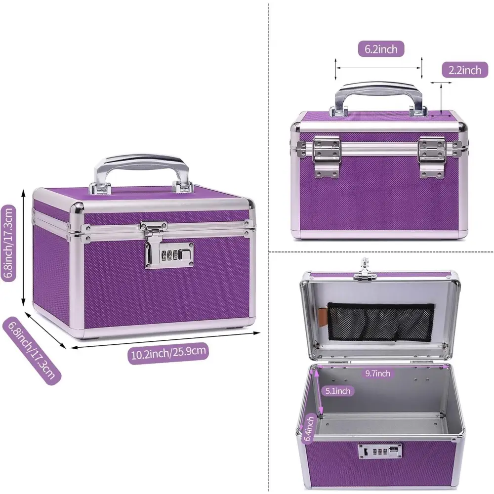 Locking Combination Medicine Box (Purple/Small) - Home & Garden > Storage