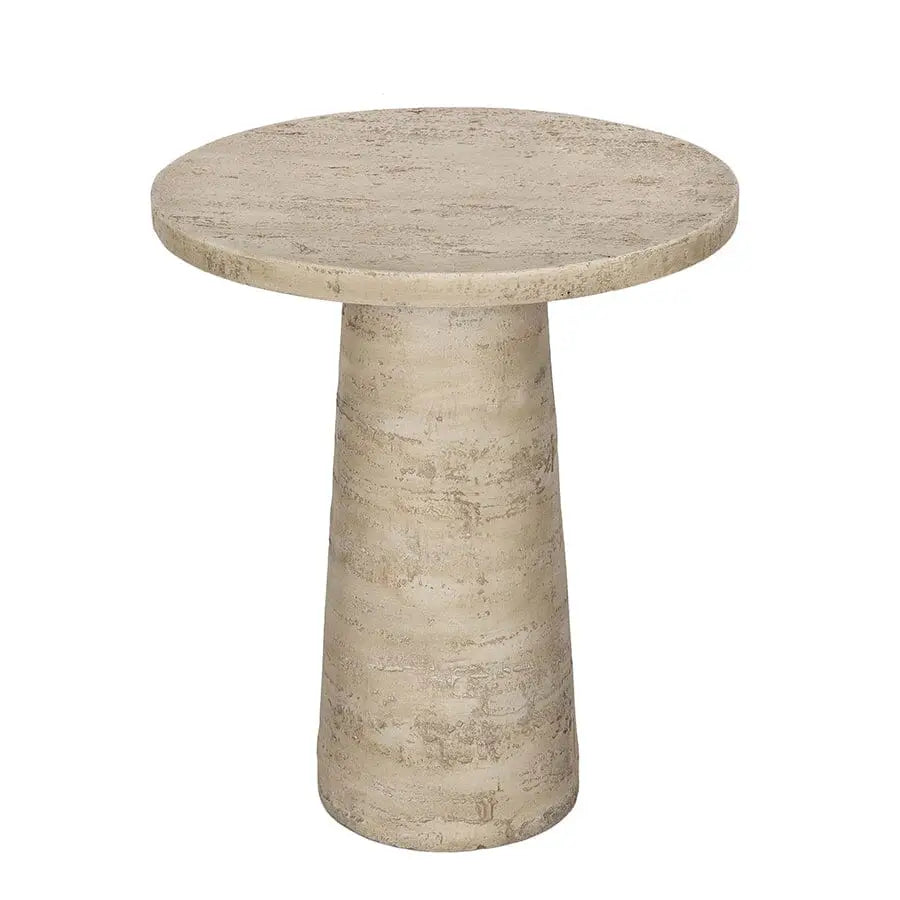 LOGAN CEMENT ROUND SIDE TABLE - Furniture > Living Room > Side Tables
