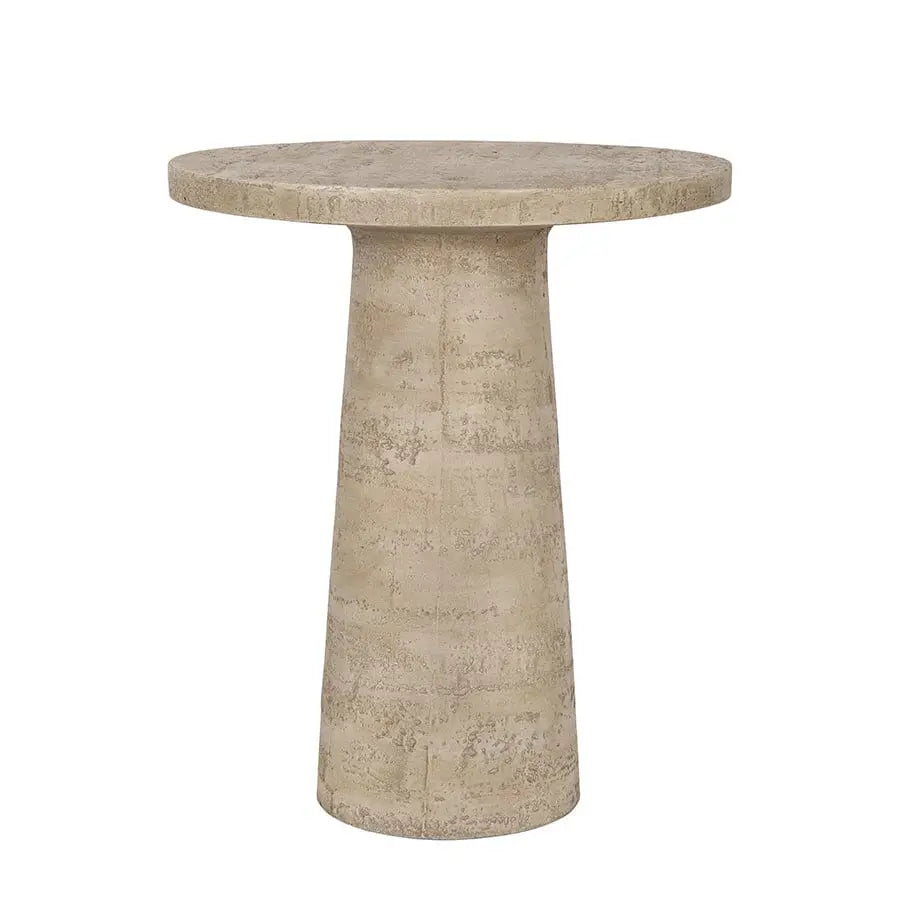 LOGAN CEMENT ROUND SIDE TABLE - Furniture > Living Room > Side Tables