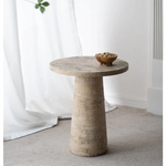 LOGAN CEMENT ROUND SIDE TABLE - Furniture > Living Room > Side Tables