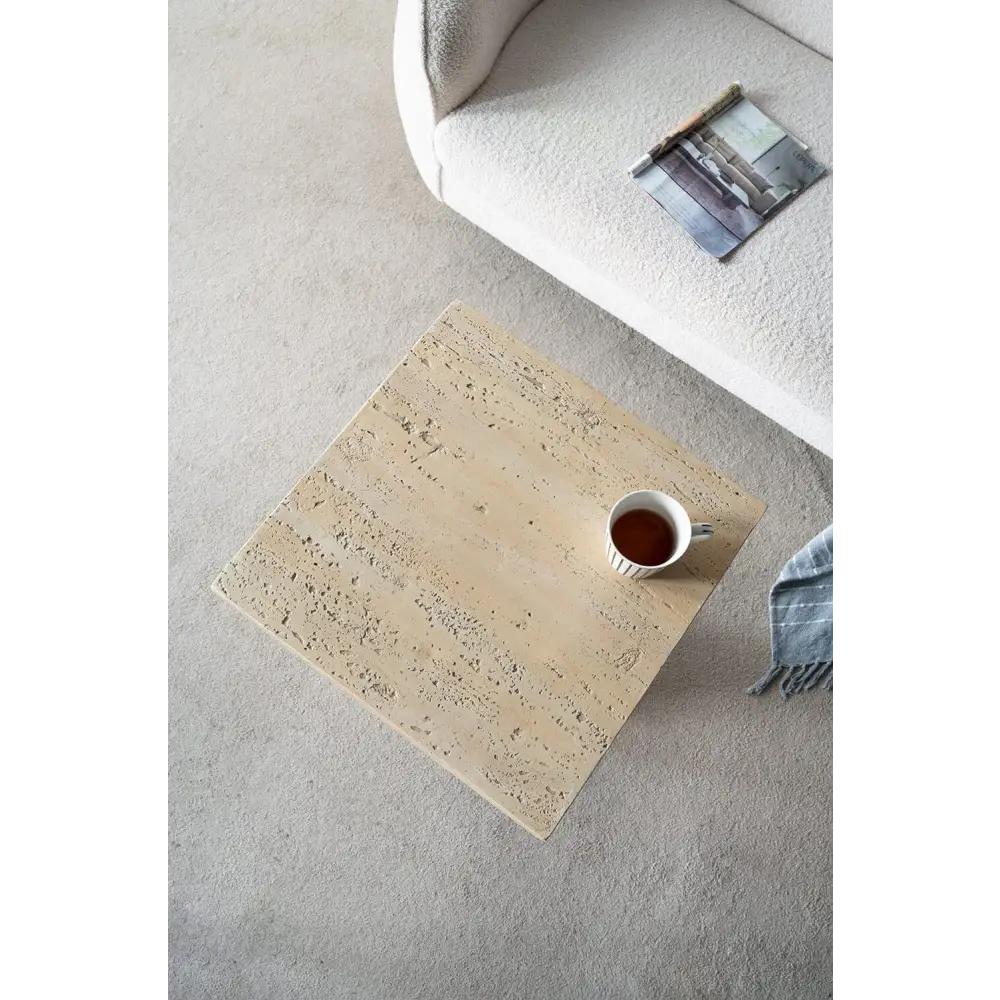 LOGAN CEMENT SQUARE SIDE TABLE - Furniture > Living Room > Side Tables