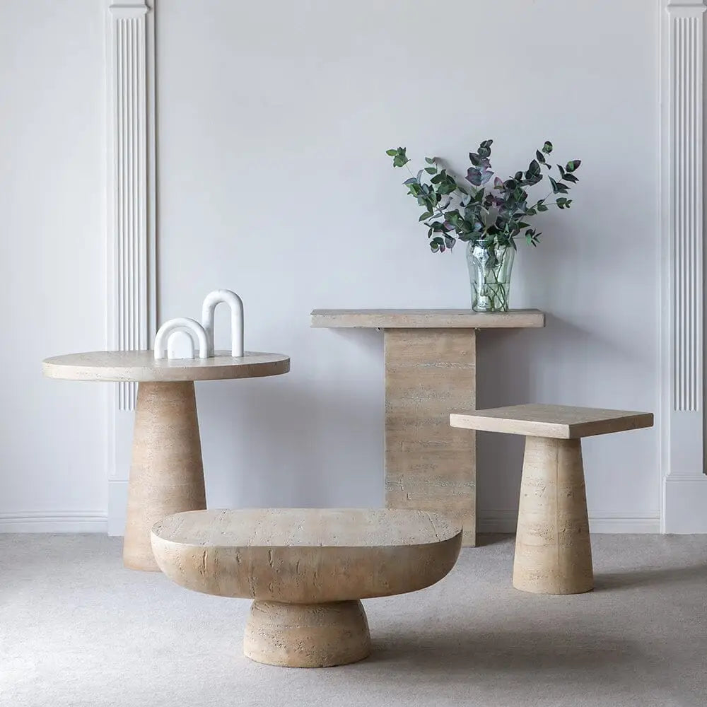 LOGAN CEMENT SQUARE SIDE TABLE - Furniture > Living Room > Side Tables