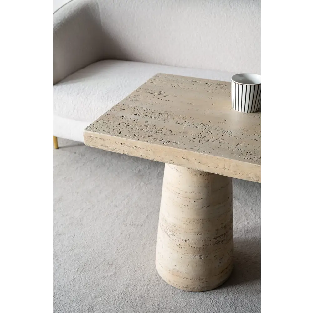 LOGAN CEMENT SQUARE SIDE TABLE - Furniture > Living Room > Side Tables