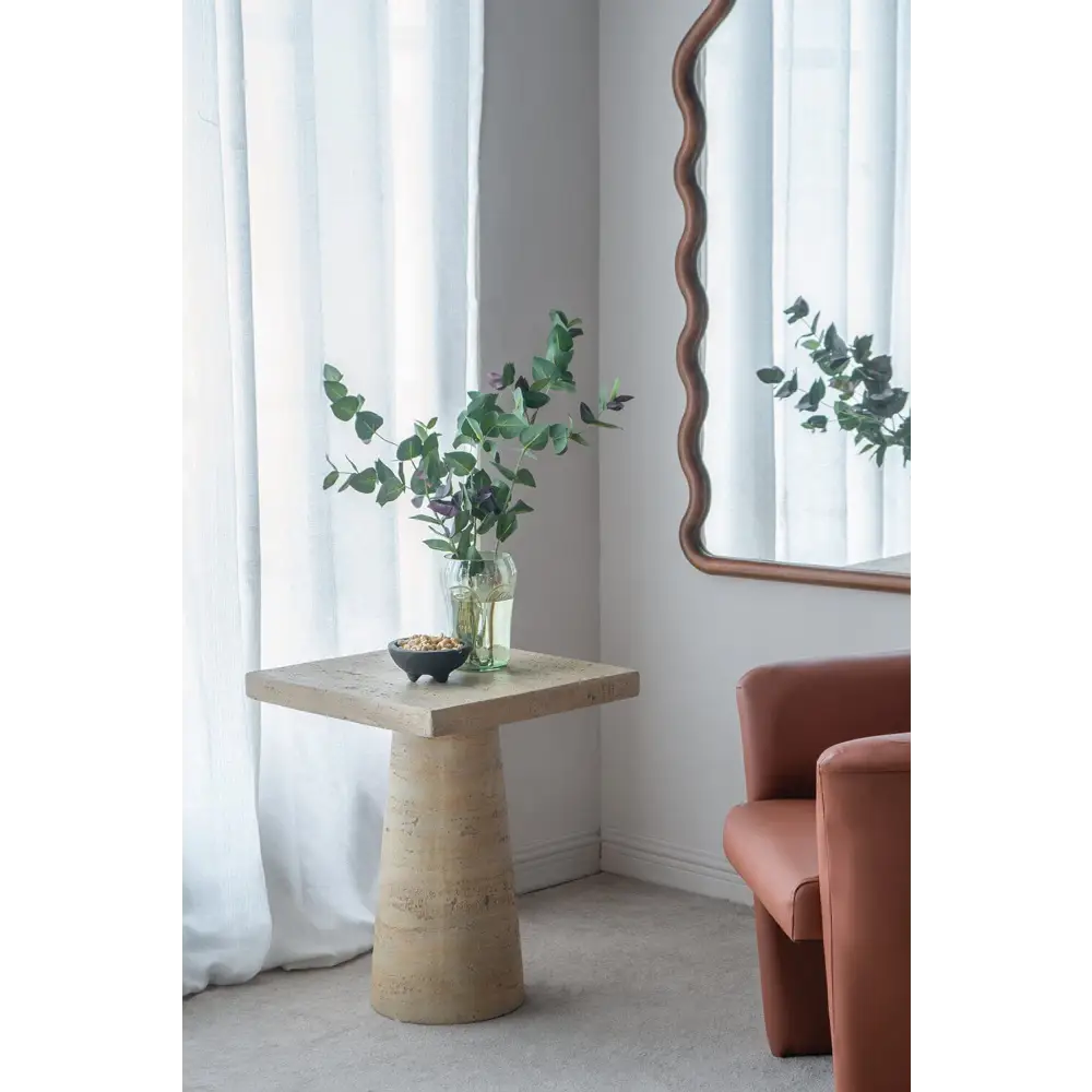 LOGAN CEMENT SQUARE SIDE TABLE - Furniture > Living Room > Side Tables