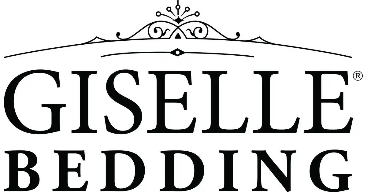 Logo for a company named Giselle Bedding with decorative flourishes above the text.