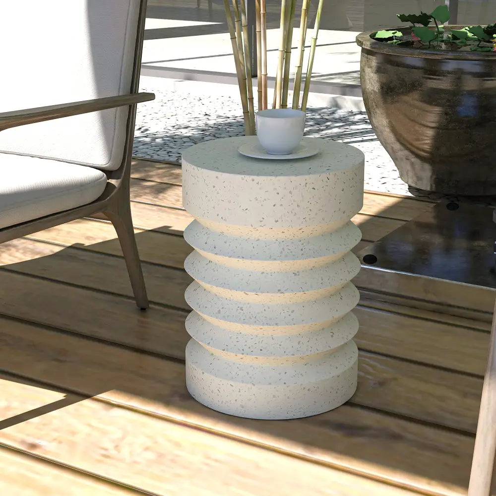LOLA CEMENT SIDE TABLE - Furniture > Living Room > Side Tables