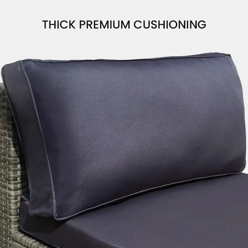 LONDON RATTAN 1 Seater Outdoor Sofa Modular Lounge Chair Grey - Furniture > Outdoor