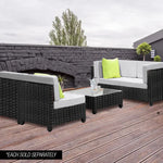 LONDON RATTAN 1pc Sofa Outdoor Furniture Setting - Steel Frame Garden Lounge - Furniture > Outdoor