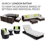 LONDON RATTAN 1pc Sofa Outdoor Furniture Setting - Steel Frame Garden Lounge - Furniture > Outdoor