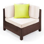 LONDON RATTAN 1pc Sofa Outdoor Furniture Wicker Lounge Corner Garden Chair - Furniture > Outdoor