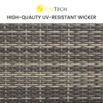 LONDON RATTAN 3 Seater Modular Outdoor Lounge Setting Grey - Furniture > Outdoor