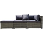 LONDON RATTAN 3 Seater Modular Outdoor Lounge Setting Grey - Furniture > Outdoor