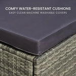 LONDON RATTAN 4 Piece 3 Seater Modular Outdoor Lounge Setting Grey - Furniture > Outdoor