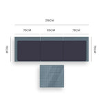 LONDON RATTAN 4 Piece 3 Seater Modular Outdoor Lounge Setting incl. Coffee Table Grey - Furniture > Outdoor
