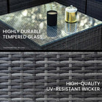 LONDON RATTAN 4 Seater Modular Outdoor Lounge Setting with Coffee Table Grey - Furniture > Outdoor