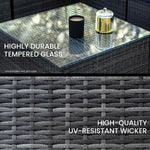LONDON RATTAN 4 Seater Modular Outdoor Lounge Setting with Coffee Table Grey - Furniture > Outdoor