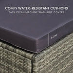 LONDON RATTAN 4 Seater Modular Outdoor Lounge Sofa Setting Grey - Furniture > Outdoor