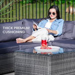 LONDON RATTAN 5 Seater Modular Outdoor Lounge Setting with Coffee Table Grey - Furniture > Outdoor