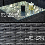 LONDON RATTAN 5 Seater Modular Outdoor Lounge Setting with Coffee Table Grey - Furniture > Outdoor